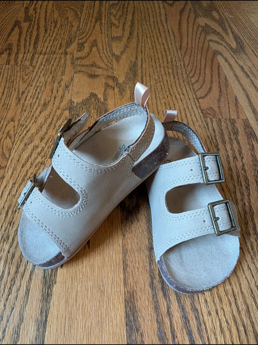 OshKosh B'gosh Tan Double Buckle Toddler Sandals Never Worn